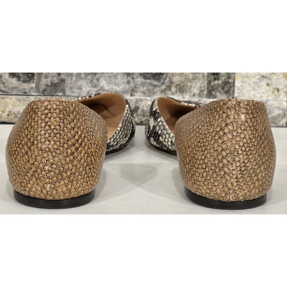 J. Crew Sadie Snakeskin D'Orsay Flats Leather Pointed Toe Multicolor Womens 9.5 - Picture 6 of 12